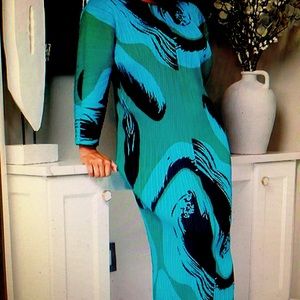 Cool Caribbean water colors stretchy dress